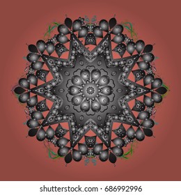 Illustration. Beautiful vector snowflakes isolated on a colorful background. Falling Christmas stylized snowflakes. Snowflakes, snowfall.