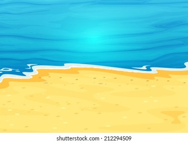 Illustration of a beautiful view of the beach