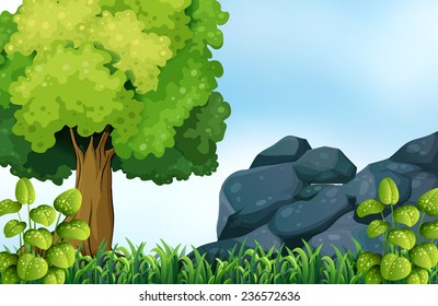 Illustration of a beautiful view of nature