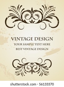 Illustration of beautiful vintage template. Vector