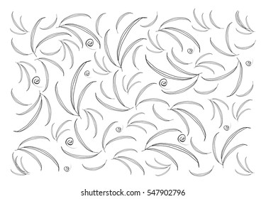 Illustration of Beautiful White Vintage Texture Wallpaper Background with Black Leaves Pattern for Add Content or Picture.

