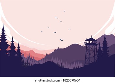 illustration of beautiful and wild natural scenery