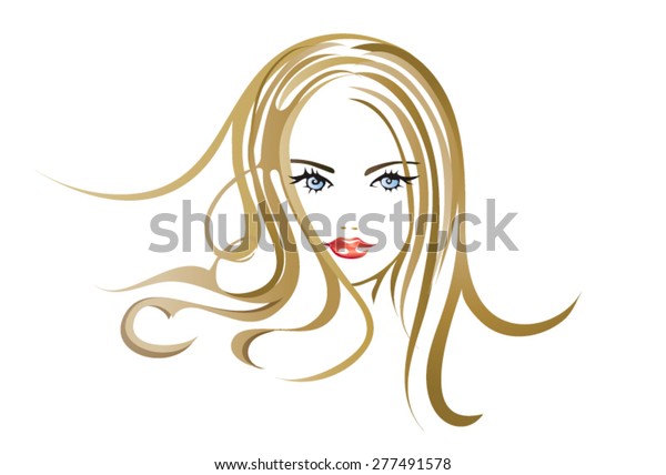 Illustration Beautiful Woman Big Eyes Full Stock Vector Royalty