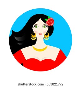 the illustration of a beautiful woman - flamenco dancer.