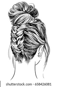 illustration of beautiful woman hairstyle