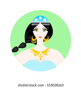 the illustration of a beautiful woman - oriental dancer.