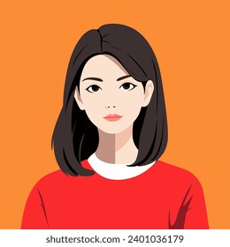 Illustration of beautiful Woman in portrait Style