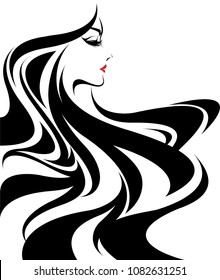 illustration of beautiful women, logo women face makeup on white background, vector