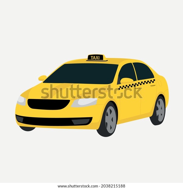 ILLUSTRATION\
BEAUTIFUL YELLOW TAXI WITH\
HEADLIGHTS\
