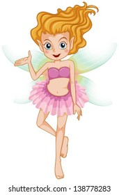 Illustration of a beautiful young fairy on a white background