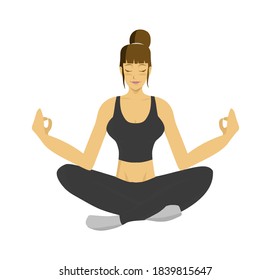 illustration of a beautiful young woman doing yoga clipart