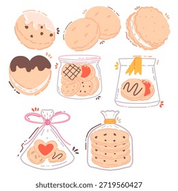 Ilustração de biscoitos belamente embalados