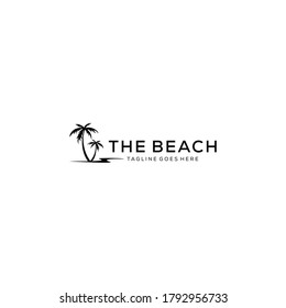 Illustration beauty beach modern minimalist logo design vector