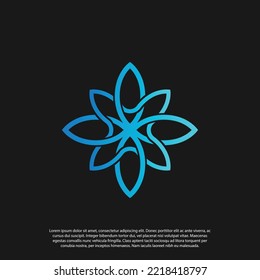 Illustration beauty minimalist flower line art logo, star and flower symbol 