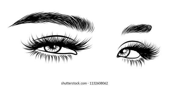 Illustration Beauty Salon Eyebrow Eyelash Extension Stock Vector 