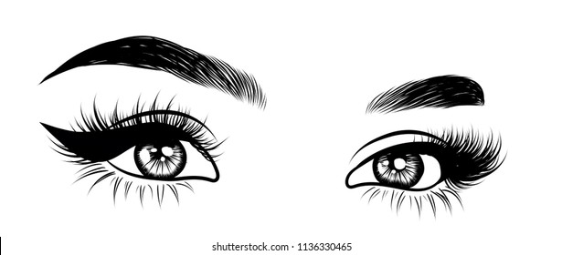 Illustration Beauty Salon Eyebrow Eyelash Extension Stock Vector ...