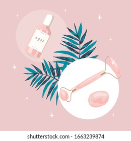 Illustration of beauty tools and products for prints, posters,banners and fashion design.