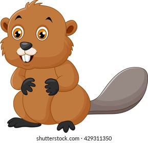 Illustration of a beaver on a white background