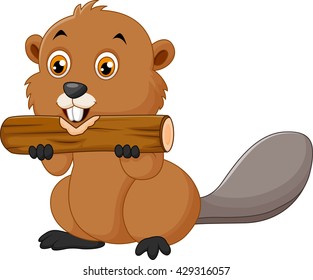 Illustration of a beaver on a white background