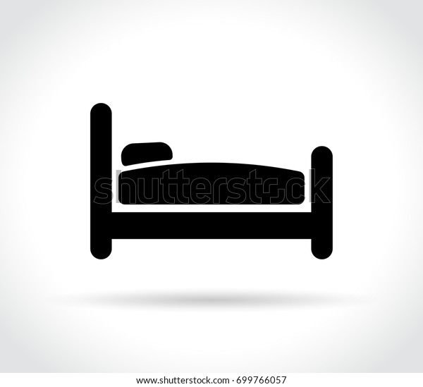 Illustration Bed Icon On White Background Stock Vector Royalty Free 699766057 1522