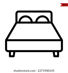 ilustración del icono de la línea de cama