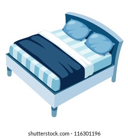 illustration of bed on white background