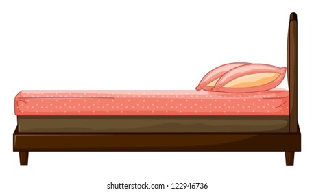 Illustration of a bed on a white background