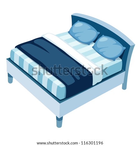 illustration of bed on white background