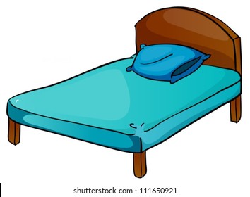 illustration of bed and pillow on a white background