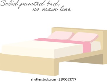 Illustration of bed, solid painted color, no main lines