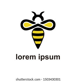 illustration of bee animal logo design