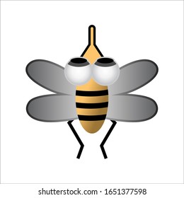 illustration of bee design cute on white background