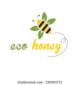 illustration bee eco honey