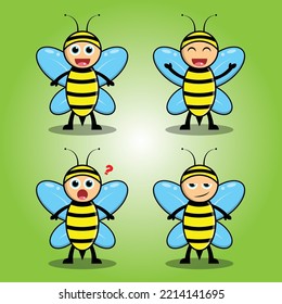 The Illustration of Bee Emoji