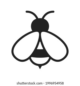 illustration of bee icon in flat style