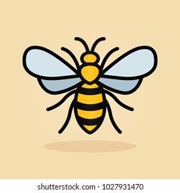 Illustration of bee icon isolated design concept