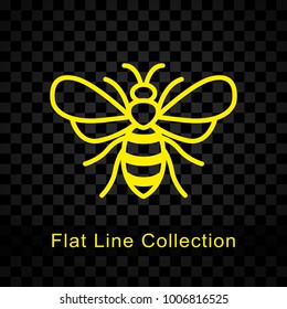 Illustration of bee icon on checkered background