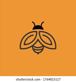 illustration of bee logo vector download