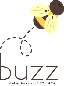 Illustration of a Bee Making a Buzzing Sound