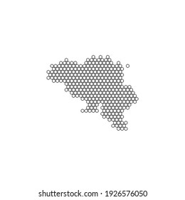 Illustration bee map hexagon house logo design template