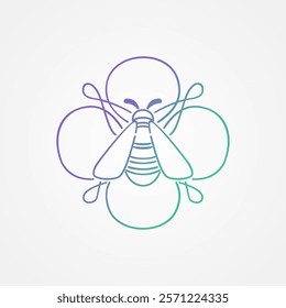 An illustration of a bee on a flower