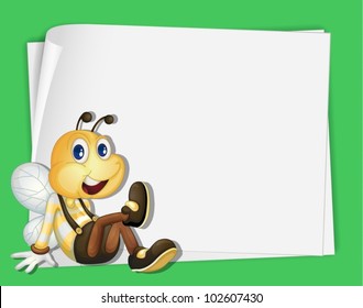 Illustration of a bee on paper