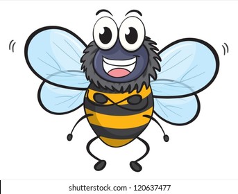 illustration of a bee on a white background