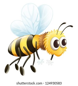 Illustration of a bee on a white background