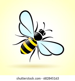 Illustration of bee on white background