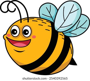 illustration of bee outline white on background vector