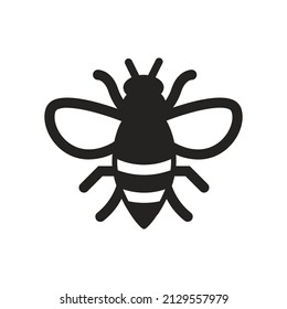 illustration of a bee, solid icon.