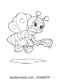 Illustration of the bee worker