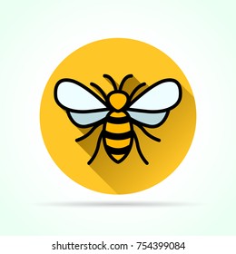 Illustration of bee in yellow circle icon