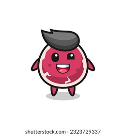 illustration of an beef character with awkward poses , cute style design for t shirt, sticker, logo element